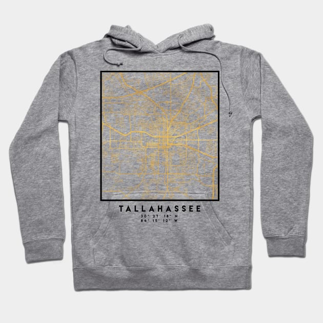 TALLAHASSEE FLORIDA CITY STREET MAP ART Hoodie by deificusArt